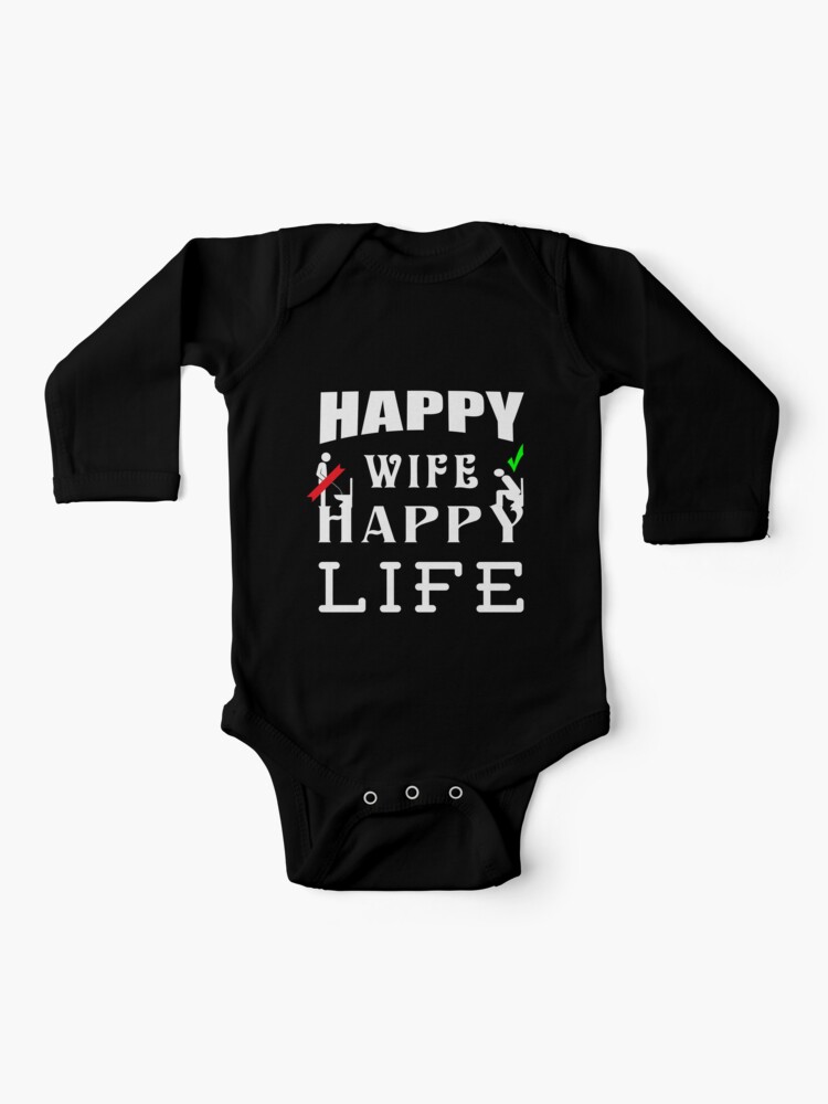 Happy Wife Happy Life Toiletten Sitzpinkler Lustige Spruche Baby One Piece By Bellabilder Redbubble