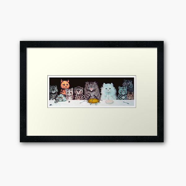 Vintage Louis Wain Cats Thanksgiving Poster Framed Art Print