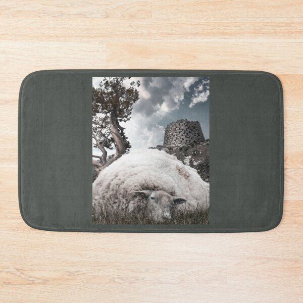 Item preview, Surreal landscape in Sardinia with lazy sheep, Nuraghe and juniper tree designed and sold by Archiworkshop.