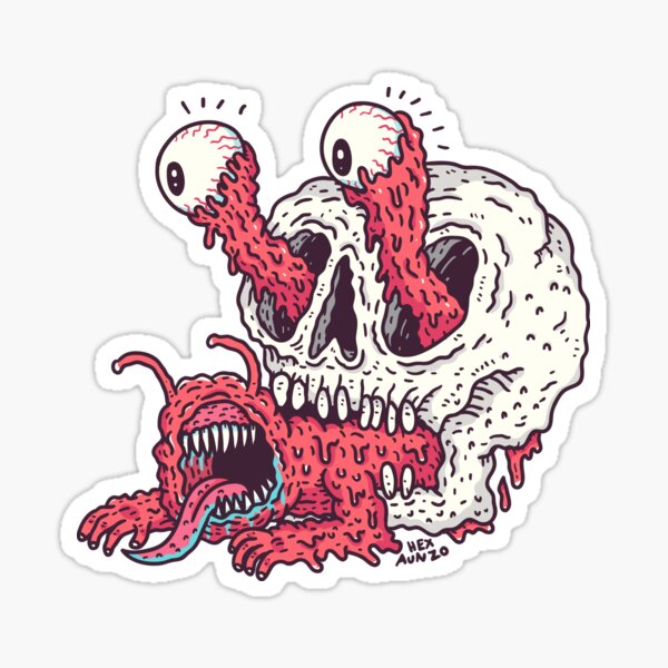 Snail and Skull Sticker