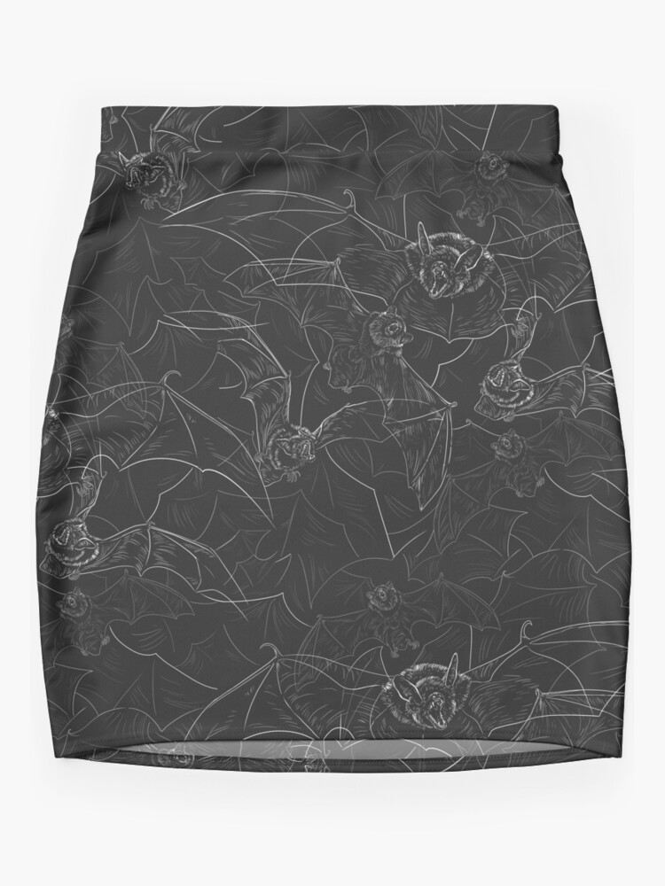 Thumbnail 3 of 4, Mini Skirt, Bat Attack designed and sold by Liis Roden.