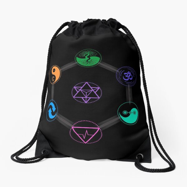 The 7 Universal Principles of Alchemy - Shee Symbols Drawstring Bag