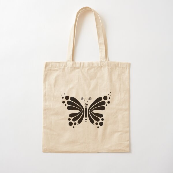 Hypnotic Butterfly B&W - Shee Vector Pattern Cotton Tote Bag