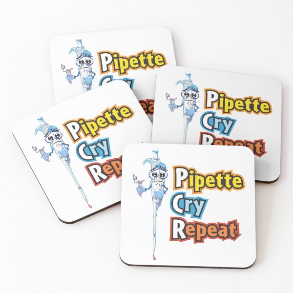 Item preview, Pipette Cry Repeat Funny - PCR Science and Biology SciArt Cartoon designed and sold by Zit-Zat-Zot.