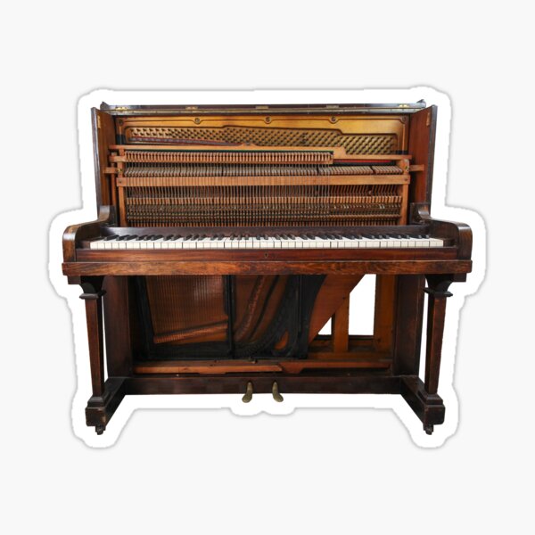 Vintage Music Upright Oak Piano Number 1 Sticker