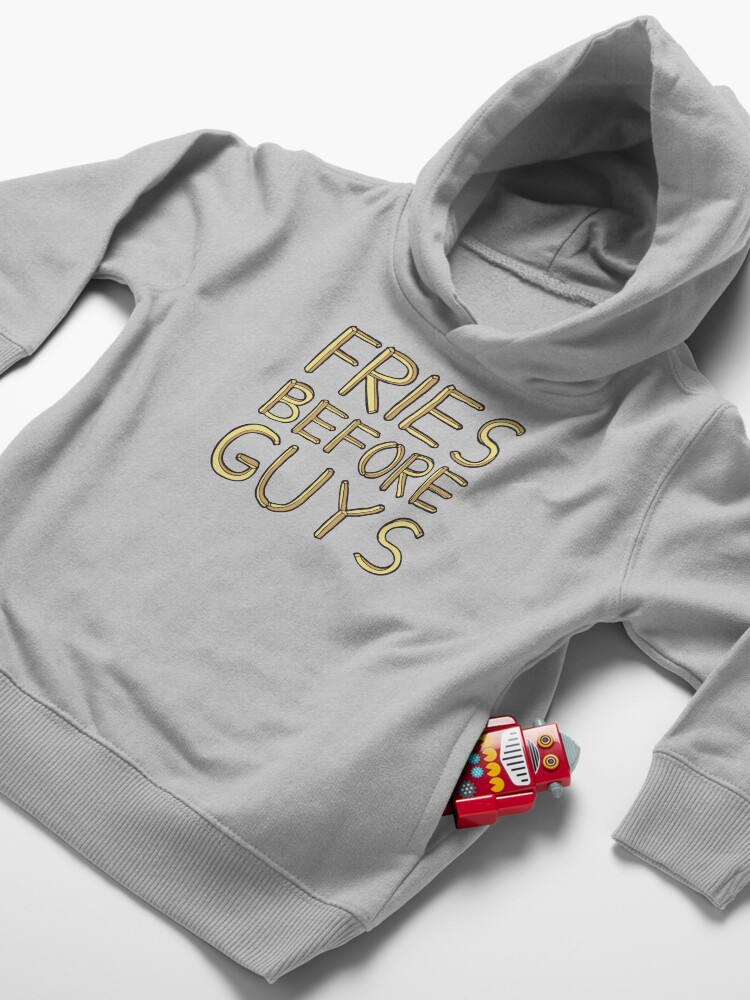 Alternate view of Fries Before Guys Toddler Pullover Hoodie