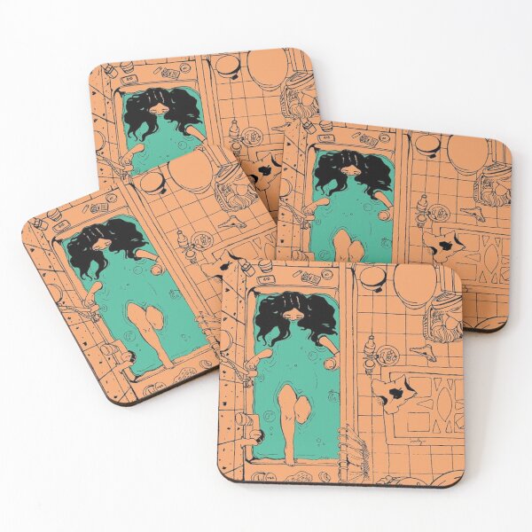 Item preview, Girl relaxing in a bath in the washroom designed and sold by MindChirp.