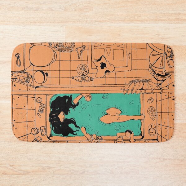 Item preview, Girl relaxing in a bath in the washroom designed and sold by MindChirp.