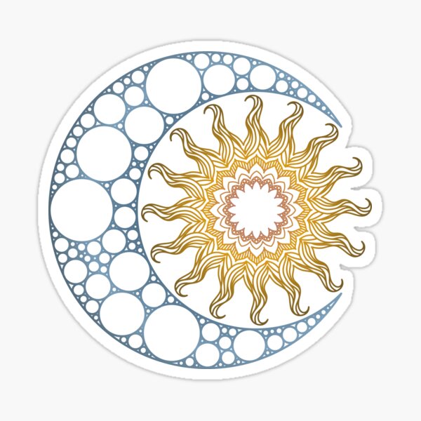 Central Sun 2-Sided Mandala Art Window Stickers 