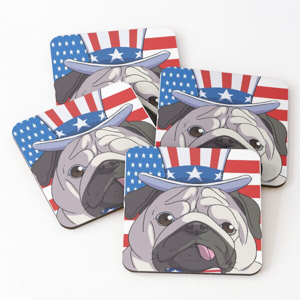 Item preview, Pug 4th Of July American Flag Uncle Sam designed and sold by Nosek1ng.