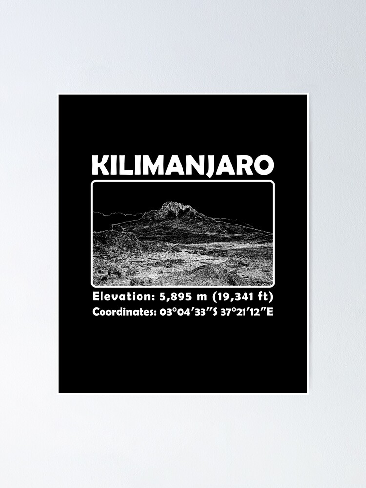 Mount Kilimanjaro Tanzania Volcano Mountain Climbing Africa Poster By H44k0n Redbubble