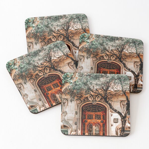 Item preview, House Comalat Barcelona, Beautiful Door Entrance, Casa Comalat, Modernist Building in Barcelona, Architecture Urban City, City Travel Print designed and sold by radub85.