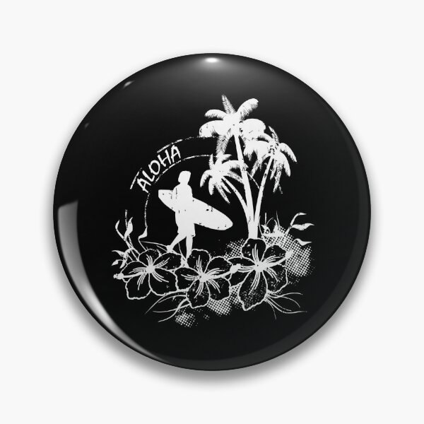 Item preview, Aloha Hawaii Hawaiian Island Hibiscus Print - Surfer Silhouette Vinatge Design designed and sold by FunnySunny T-Shirts.