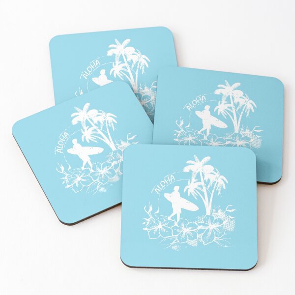 Item preview, Aloha Hawaii Hawaiian Island Hibiscus Print - Surfer Silhouette Vinatge Design designed and sold by FunnySunny T-Shirts.