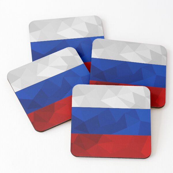 Aperçu de l'œuvre Drapeau russe Low Poly - Design géométrique tricolore créée et vendue par OrangePoly.