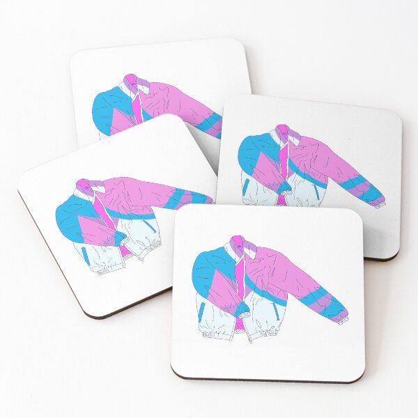Item preview, retro/vintage white, purple, pink, blue colorblock windbreakker designed and sold by thicker than  a sticker.