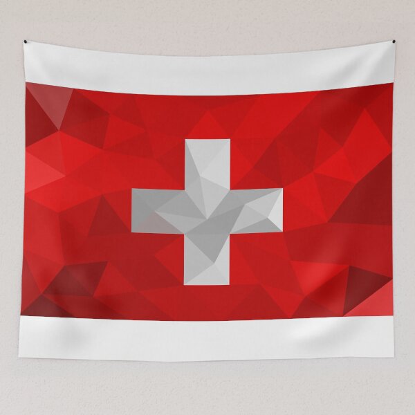 Item preview, Low Poly Switzerland Flag - Geometric Swiss Cross Design designed and sold by OrangePoly.