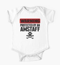 Warning Protected By An AmStaff One Piece - Short Sleeve
