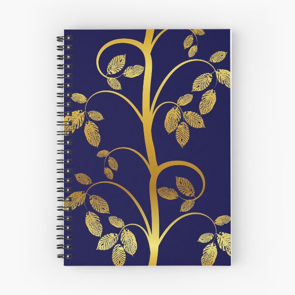 Item preview, Tendril leaves gold dark blue designed and sold by ChrissiCreation.