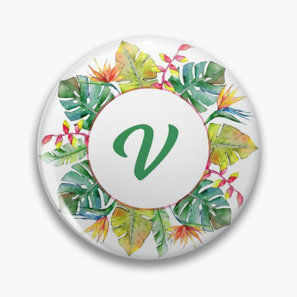 Item preview, Tropical Leaves Monogram V designed and sold by MysticMagpie.