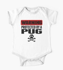 Warning Protected By A Pug One Piece - Short Sleeve