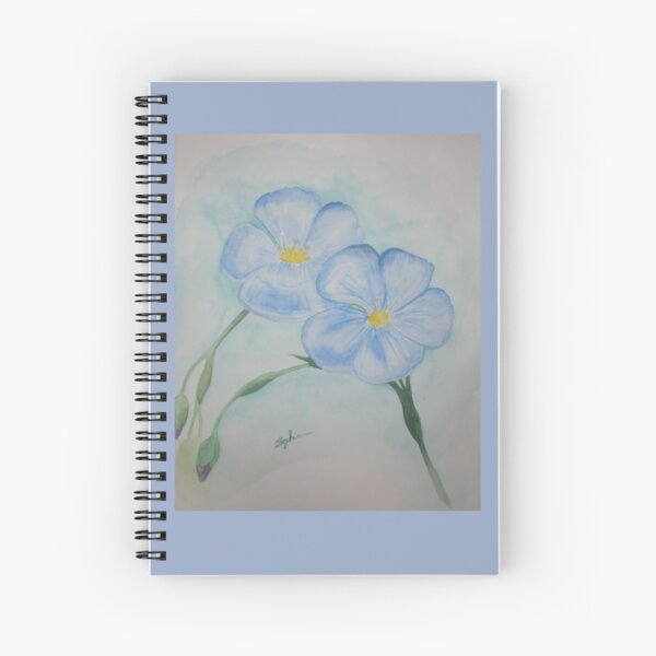 Flowers of Blue Spiral Notebook