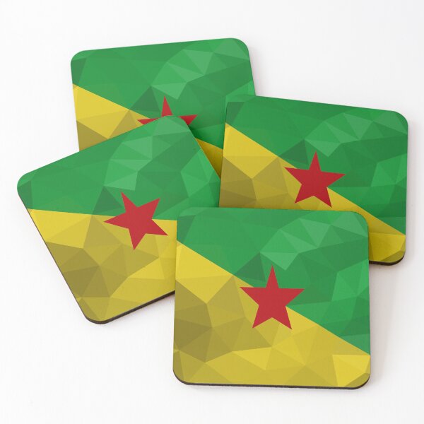 Item preview, Low Poly French Guiana Flag - Geometric National Symbol Design designed and sold by OrangePoly.