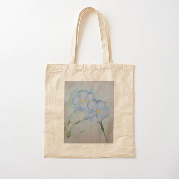 Flowers of Blue Cotton Tote Bag