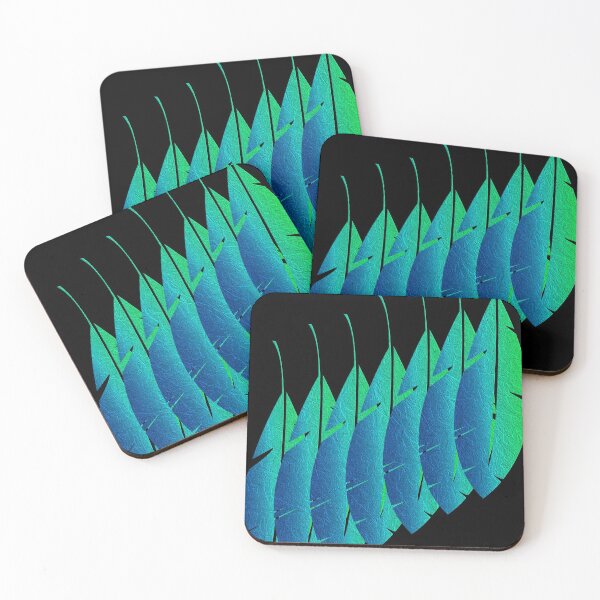 Item preview, Bluish Green Seven Feather's With Texture designed and sold by vineeth.