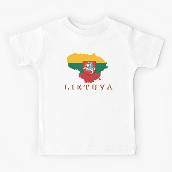 Lithuania Lietuva Country Flag Outline Design Kids T-Shirt