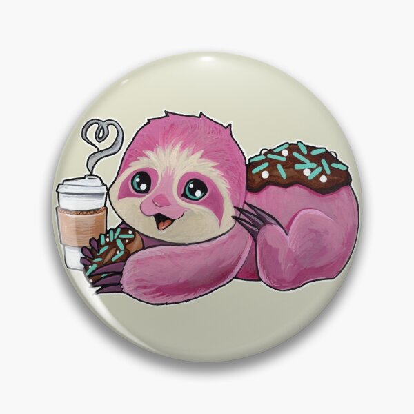 Pink donut sloth Pin