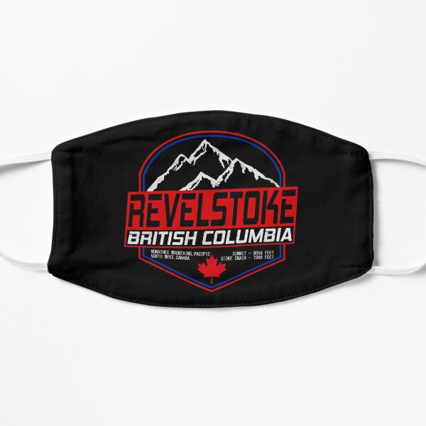 Retro Ski Revelstoke B.C Canada Skiing and Mountain Biking Paradise Flat Mask
