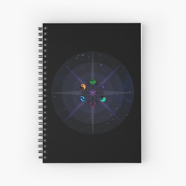 Stars with Colored Universal Principles of Alchemy Symbols Spiral Notebook