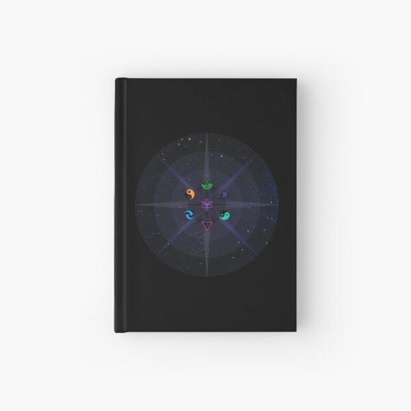 Stars with Colored Universal Principles of Alchemy Symbols Hardcover Journal