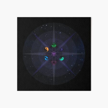 Stars with Colored Universal Principles of Alchemy Symbols Art Board Print