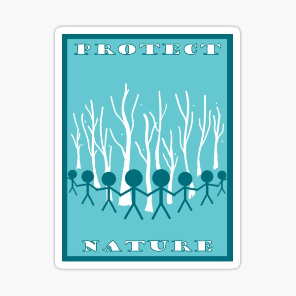 Protect Nature- Blue (Environmentalism) Sticker