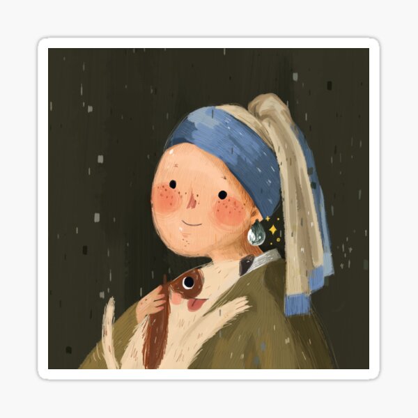 Girl with a pearl earring Sticker