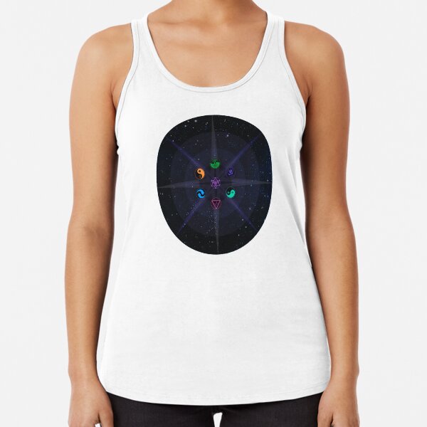 Stars with Colored Universal Principles of Alchemy Symbols Racerback Tank Top