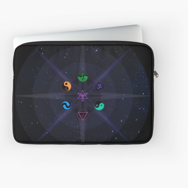 Stars with Colored Universal Principles of Alchemy Symbols Laptop Sleeve