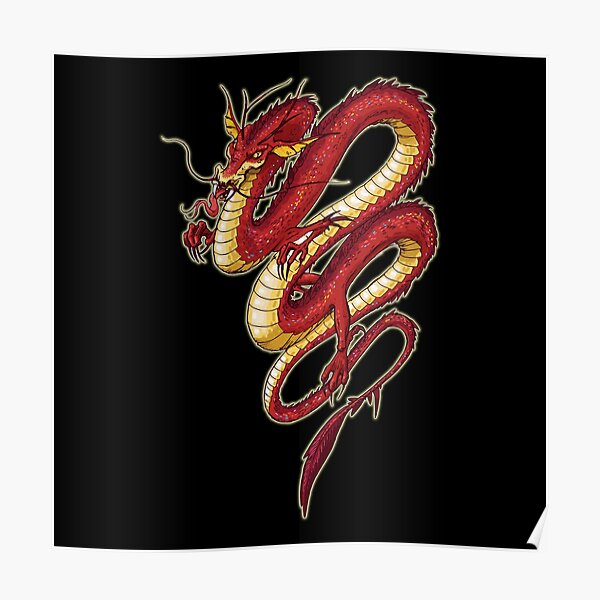 Poster Chinesischer Drache Redbubble