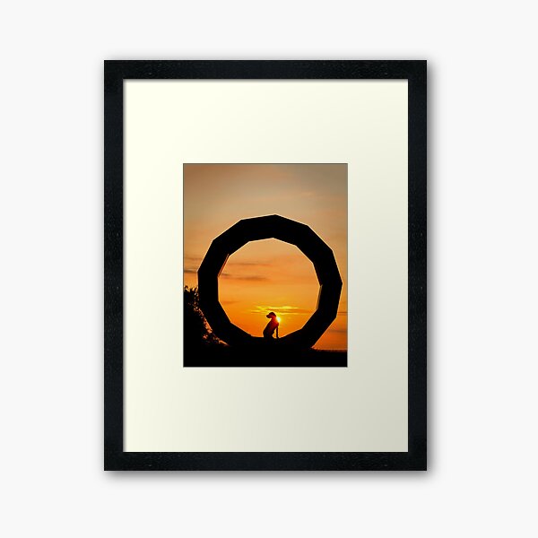 German Wirehaired Pointer in Heavens Gate, Longleat, Wiltshire Framed Art Print