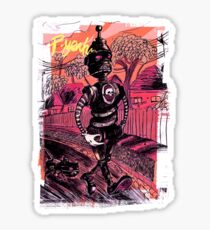 P-Yeah Robot Cat Walker Sticker