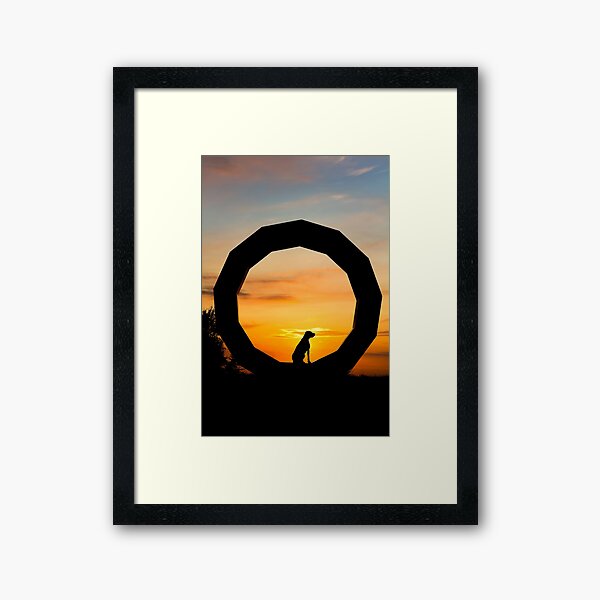 German Wirehaired Pointer in Heavens Gate, Longleat, Wiltshire Framed Art Print