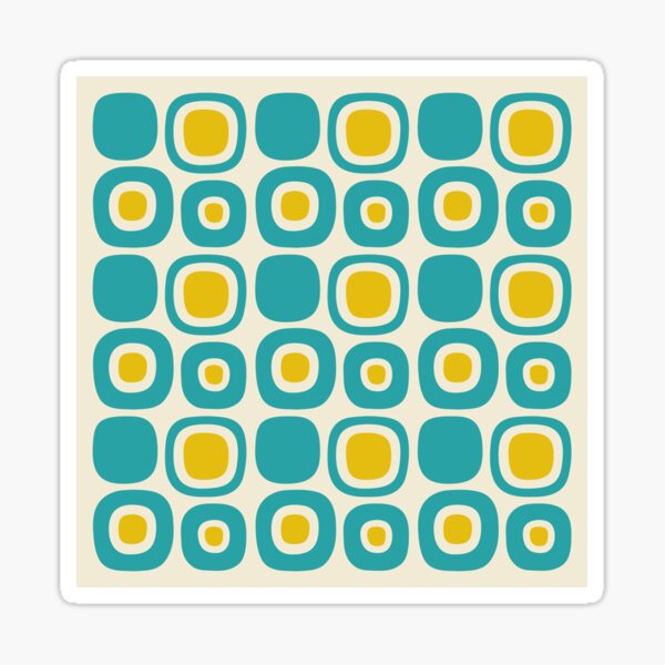 Retro Mid Century Modern Garden Path Pattern 156 Sticker