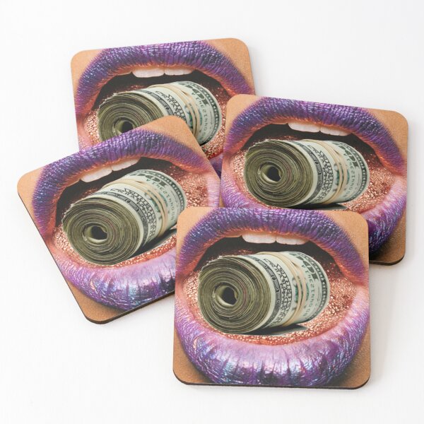 Item preview, Purple Lips Roll of hundred dollar bills on the tongue designed and sold by Helen Marvellous.