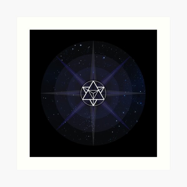 Stars with White Startetrahedron / Merkaba Symbol Art Print