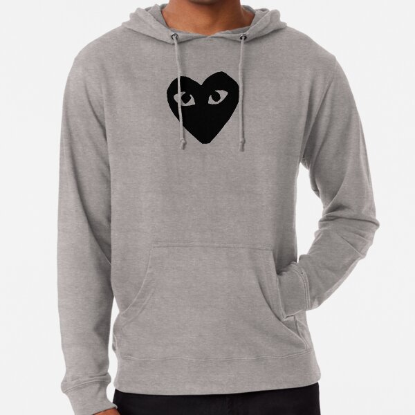 cdg black heart hoodie
