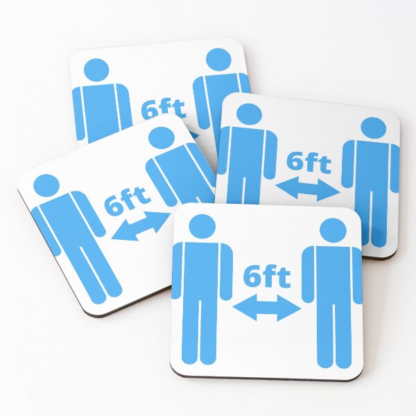 Item preview, blue 6 ft - Social Distancing Minimalistic Sign designed and sold by SocialShop.