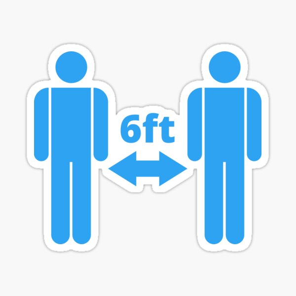 Item preview, blue 6 ft - Social Distancing Minimalistic Sign designed and sold by SocialShop.