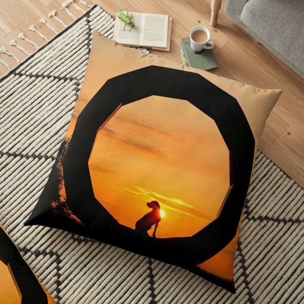 German Wirehaired Pointer in Heavens Gate, Longleat, Wiltshire Floor Pillow
